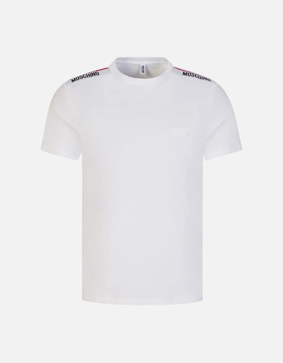 Taped Shoulder Logo White T-Shirt, 4 of 3