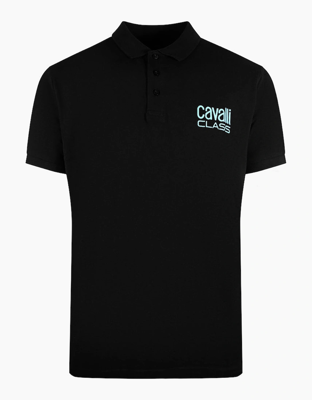 Roberto Cavalli Men's Black Cavalli Class Bold Logo Polo Shirt  42 Xl