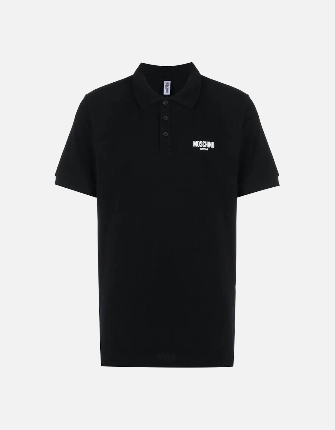 Small Swim Logo Black Polo Shirt, 3 of 2