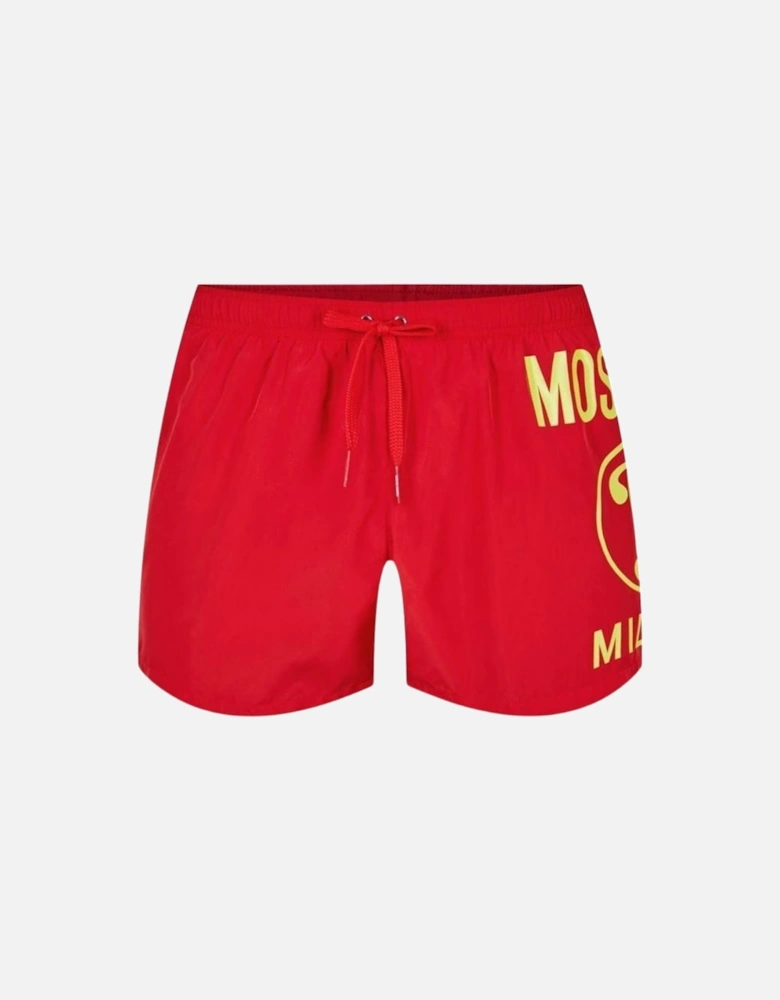 Large Milano Logo Red Short Swim Shorts