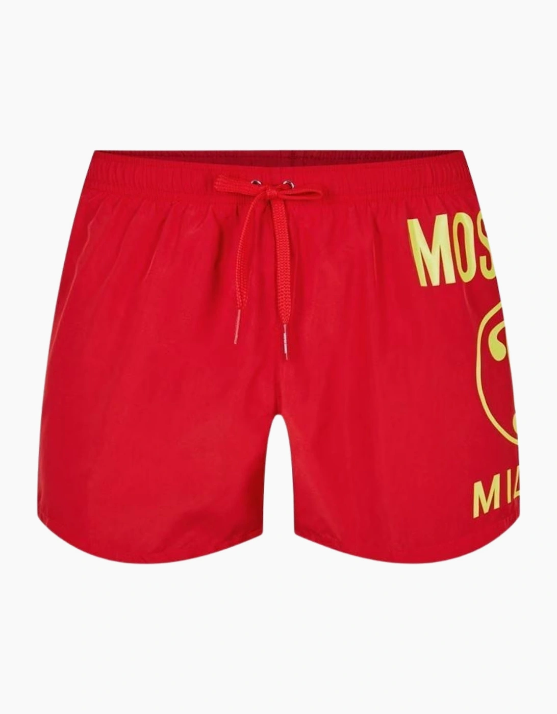 Men's Moschino Large Milano Logo Red Short Swim Shorts - Size: 33/32/32