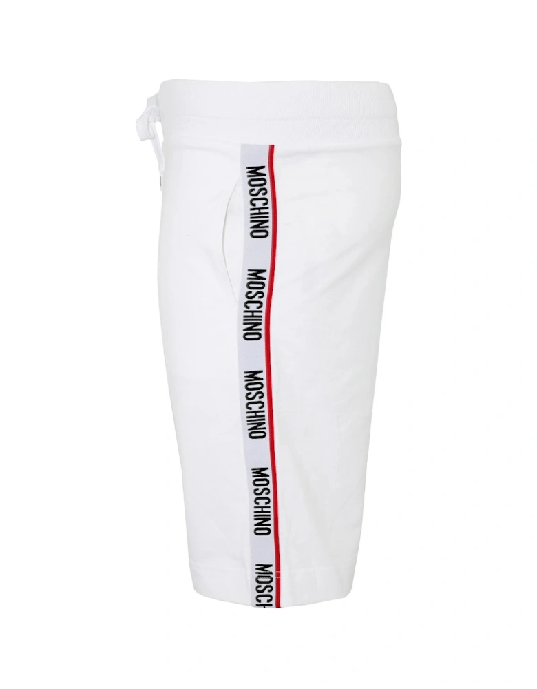 Branded Tape Legs White Shorts