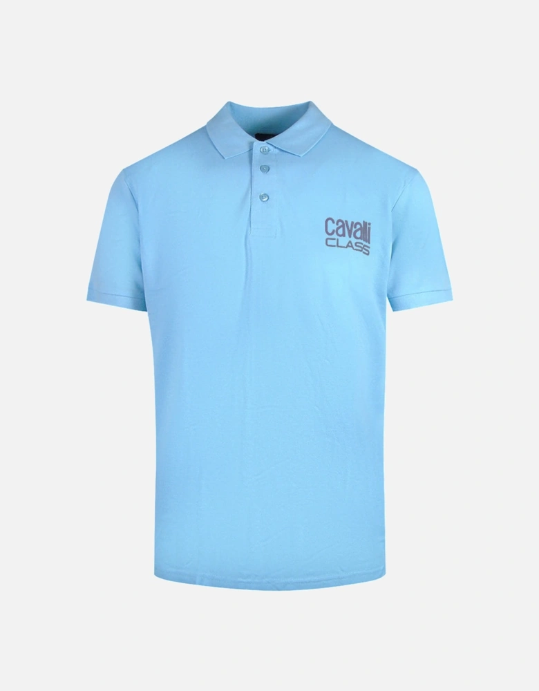 Cavalli Class Bold Logo Light Blue Polo Shirt