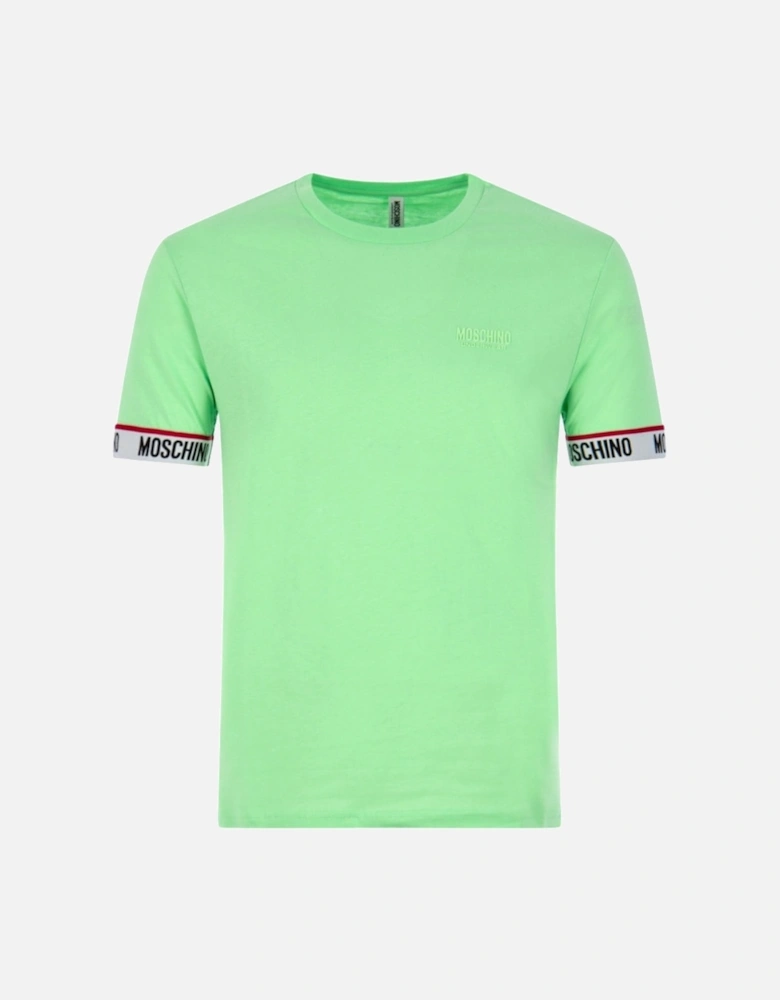 Taped Sleeve Ends Logo Green T-Shirt