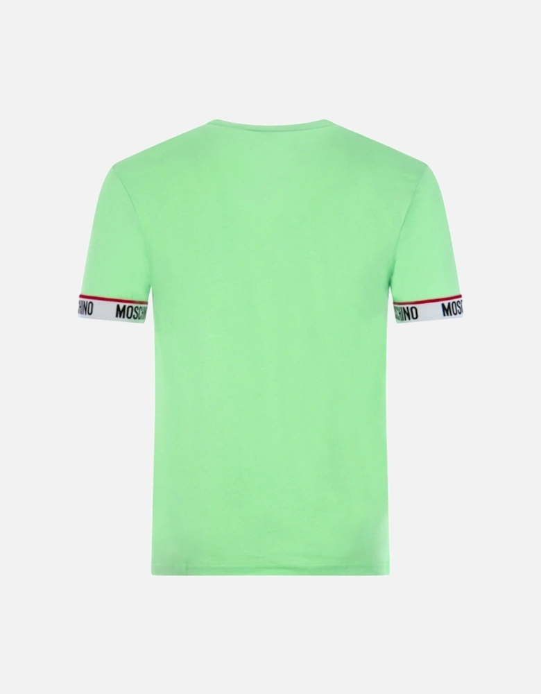 Taped Sleeve Ends Logo Green T-Shirt