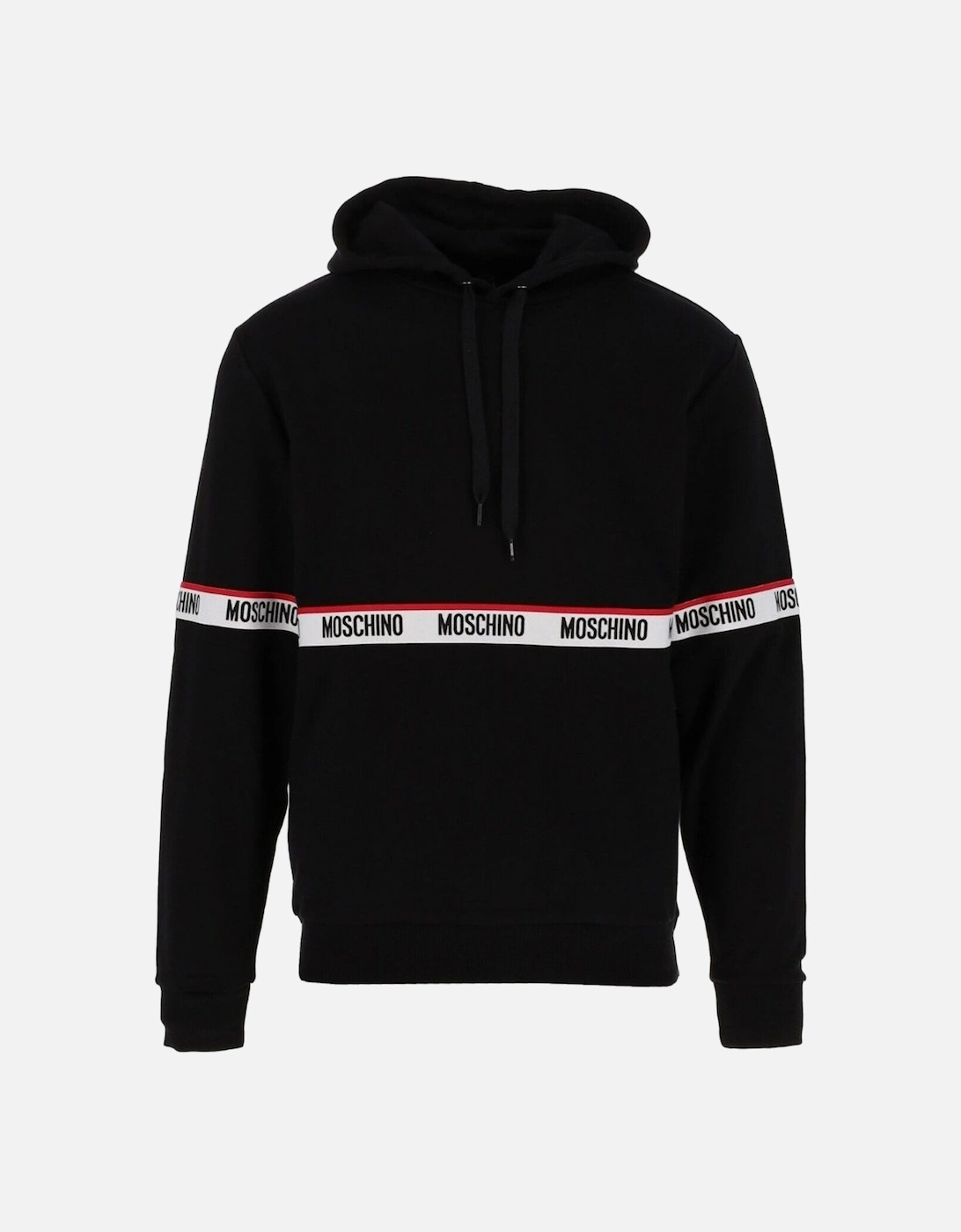 Branded Taped Chest Black Hoodie, 4 of 3