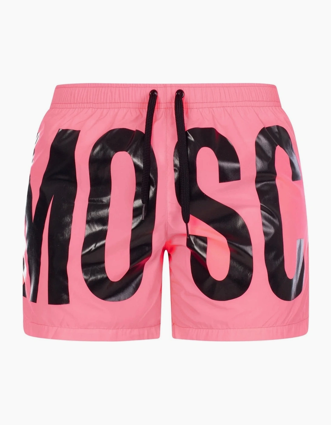 Men's Moschino Brand Print Logo Pink Short Swim Shorts - Size: 33/32/32