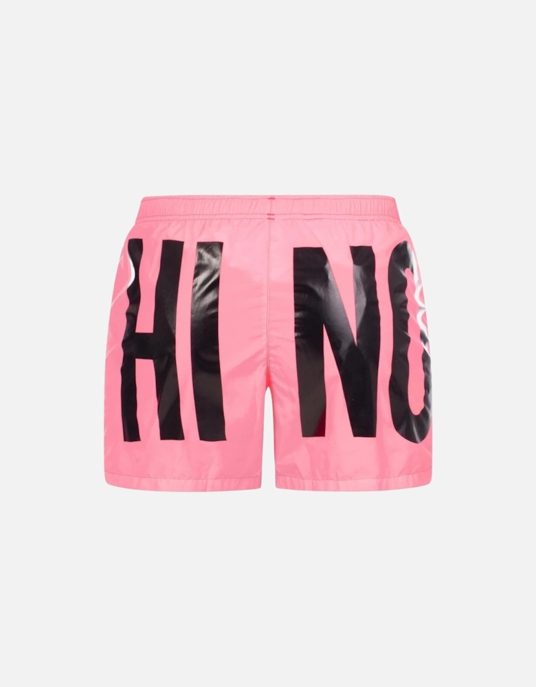 Brand Print Logo Pink Short Swim Shorts