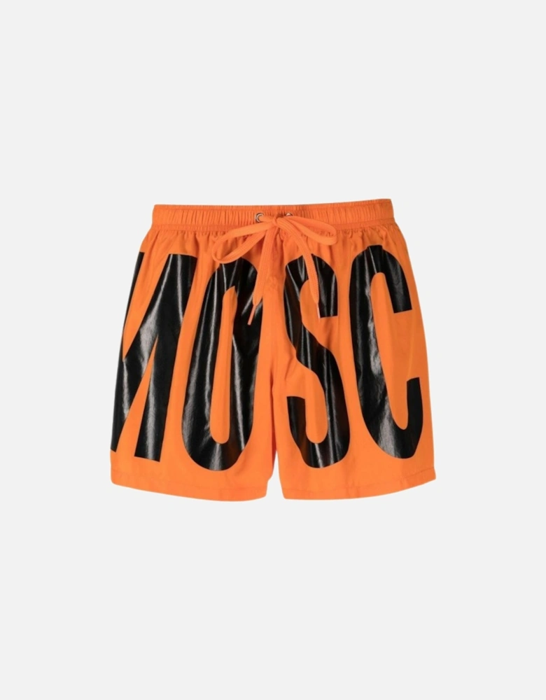 Brand Print Logo Orange Short Swim Shorts