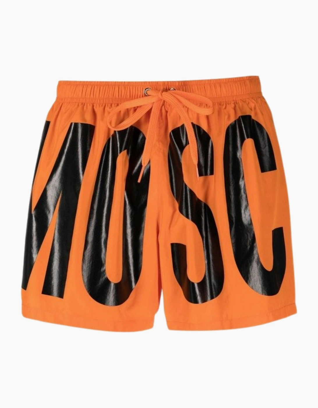 Men's Moschino Brand Print Logo Orange Short Swim Shorts - Size: 33/32/32