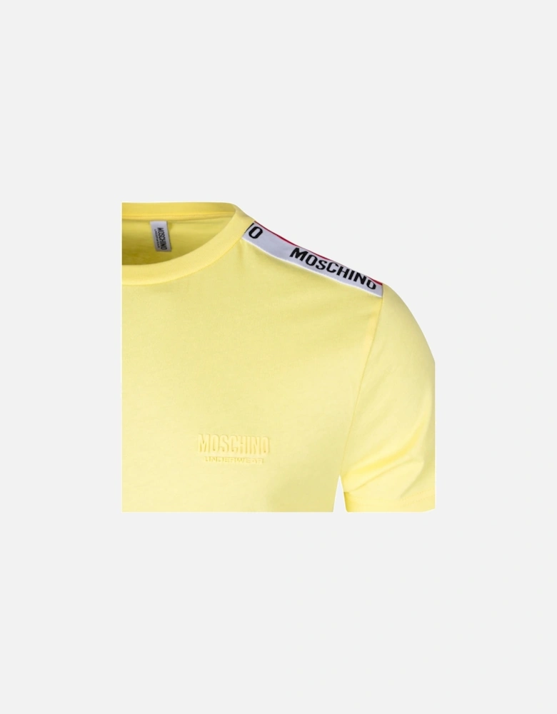 Taped Shoulder Logo Yellow T-Shirt