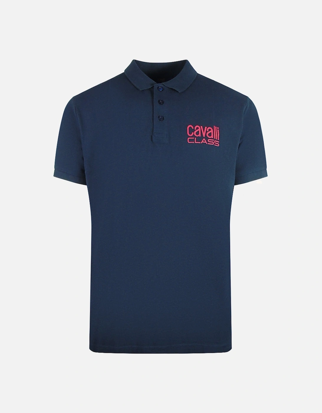 Cavalli Class Bold Logo Navy Blue Polo Shirt, 3 of 2