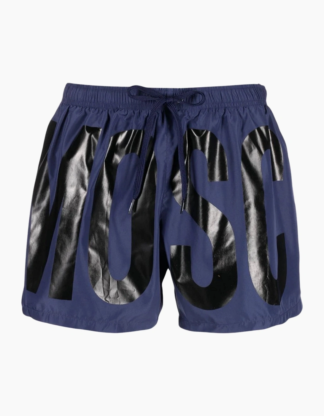 Men's Moschino Brand Print Logo Navy Blue Short Swim Shorts - Size: 35/34/32