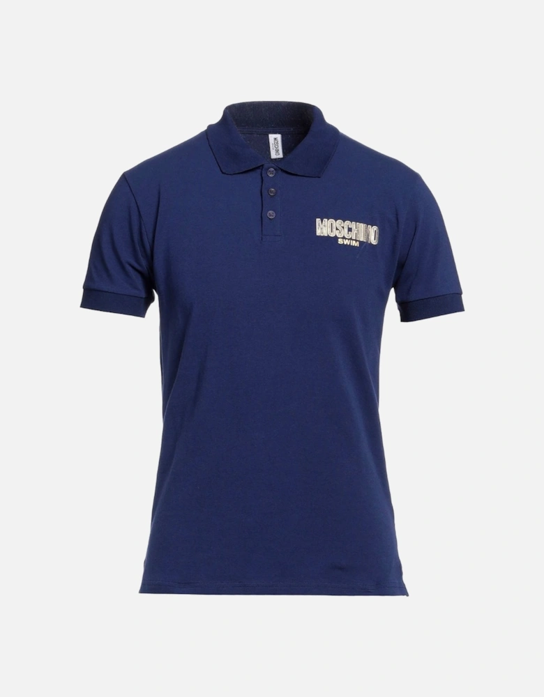 Swim Logo Navy Blue Polo Shirt