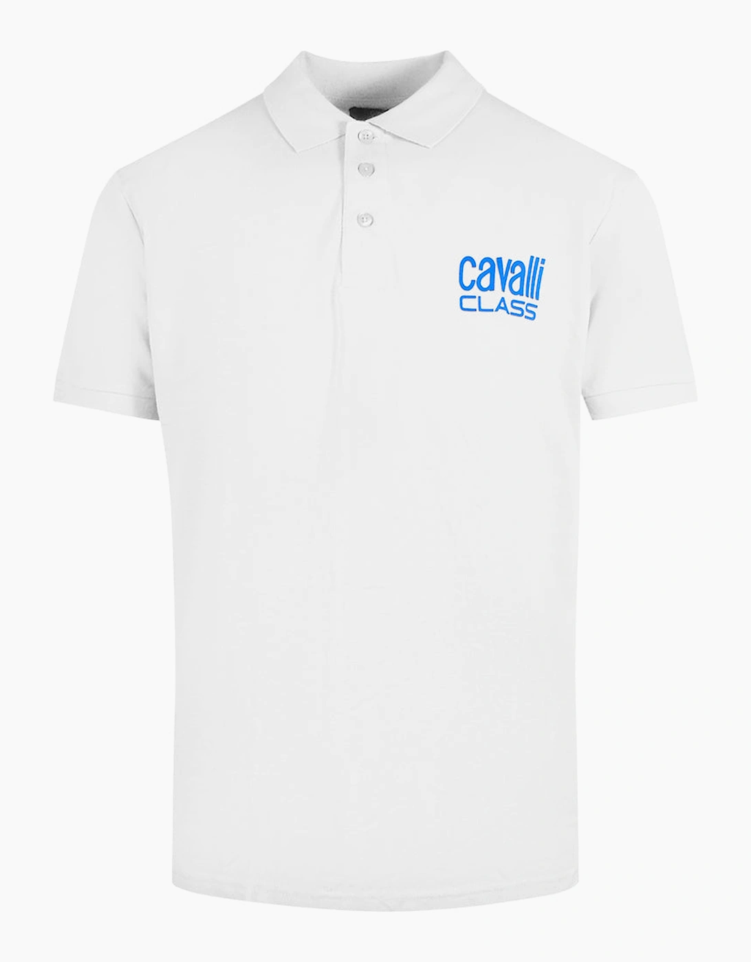 Roberto Cavalli Men's White Cavalli Class Bold Logo Polo Shirt  42 Xl