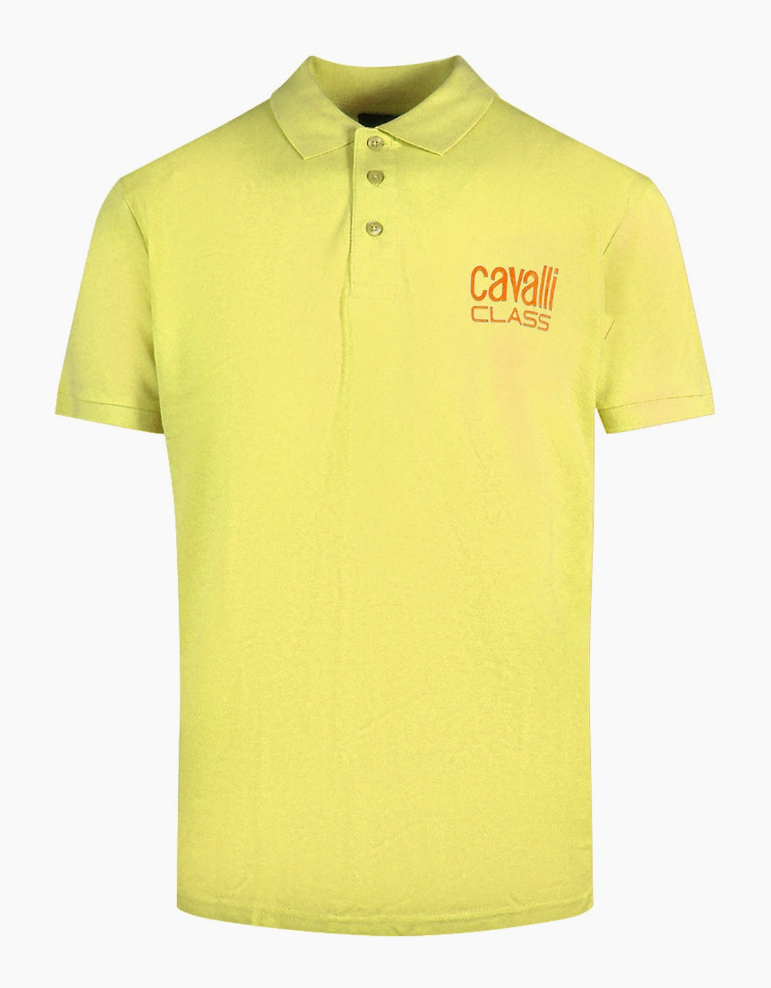 Roberto Cavalli Men's Yellow Cavalli Class Bold Logo Polo Shirt  42 Xl