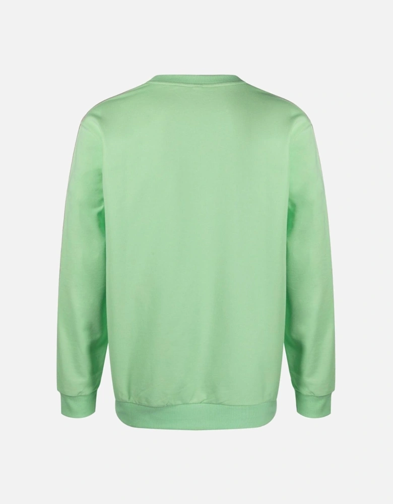 Taped Sleeve Green Sweatshirt