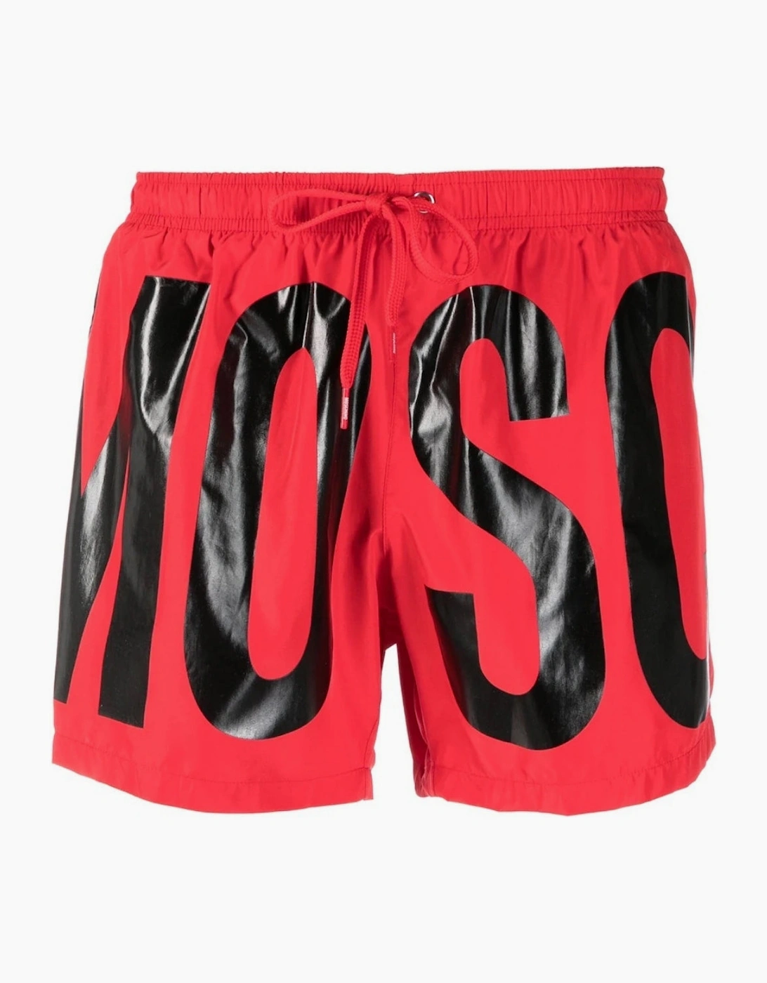 Men's Moschino Brand Print Logo Red Short Swim Shorts - Size: 35/34/32