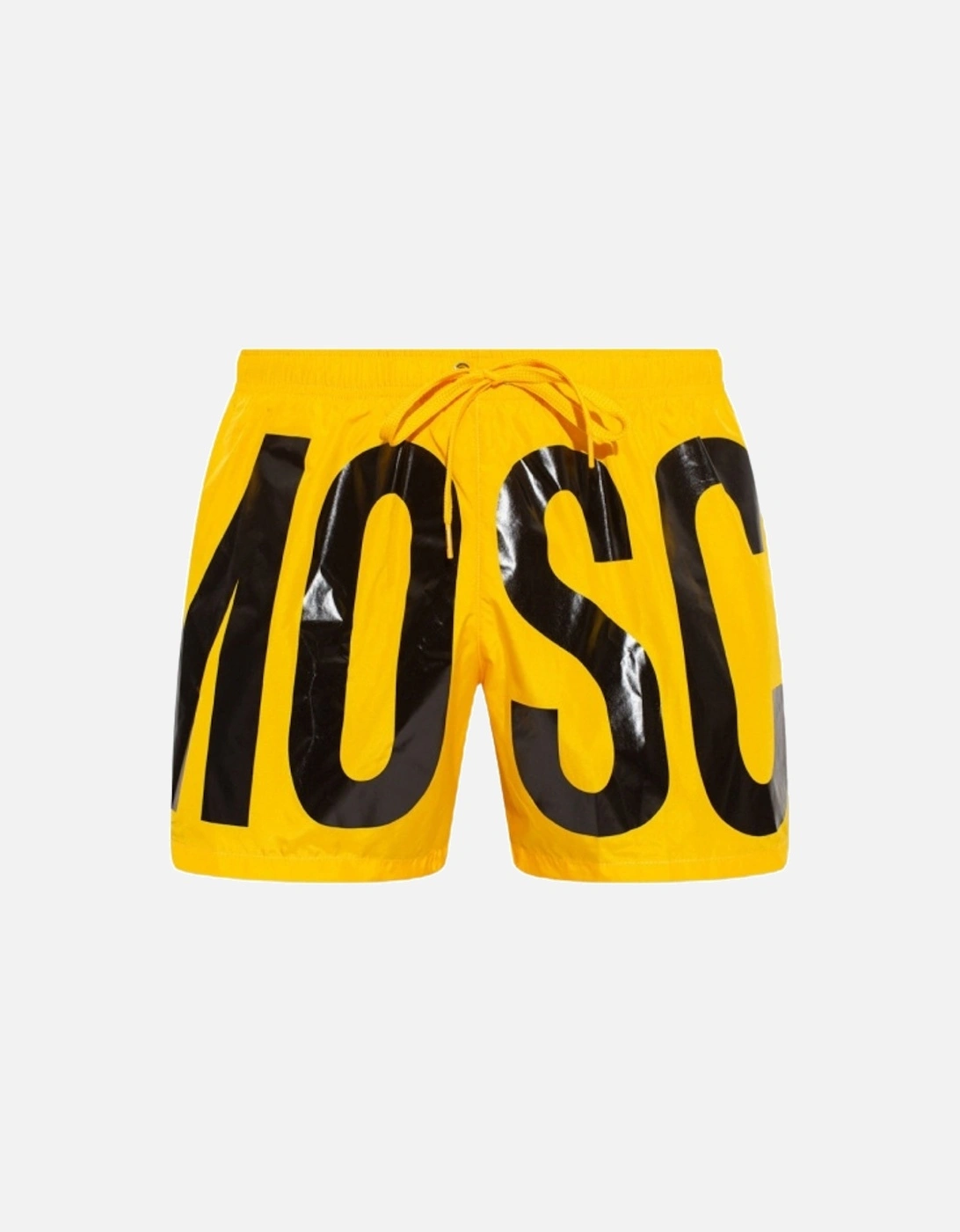 Black Print Logo Bright Yellow Short Swim Shorts, 3 of 2