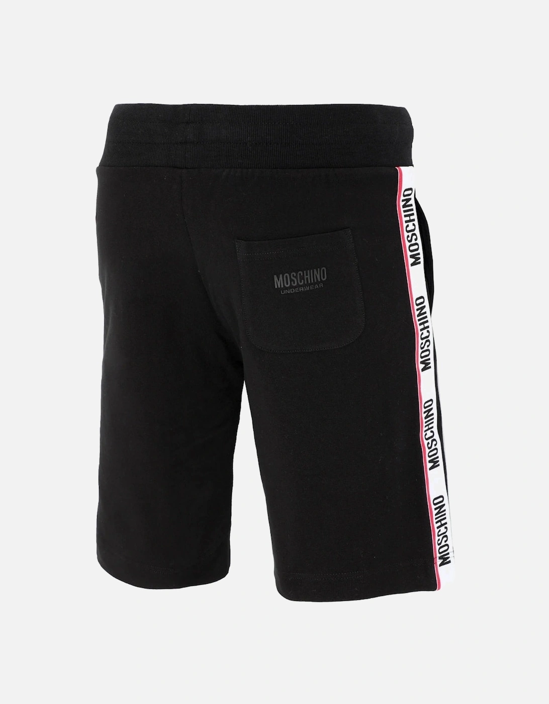 Branded Tape Legs Black Shorts