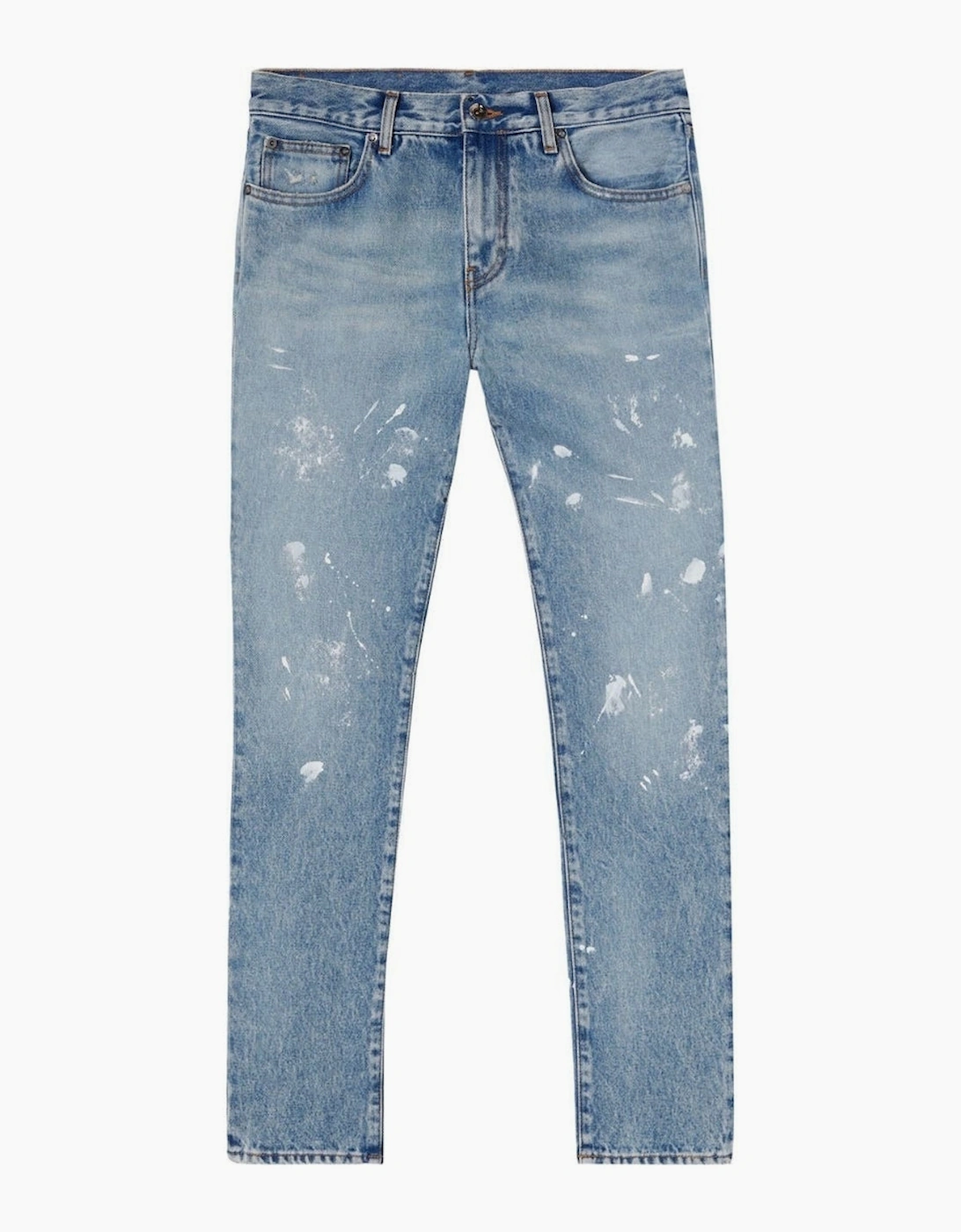 Men's Off-White Diag Outline Print Vintage Blue Jeans - Size: 31/32