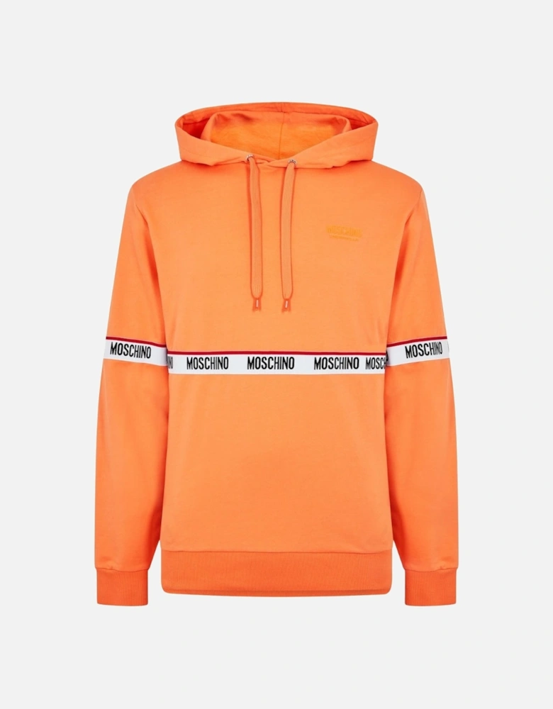 Branded Taped Chest Orange Hoodie