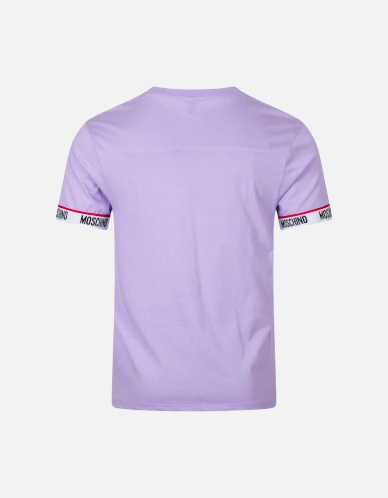 Taped Sleeve Ends Logo Purple T-Shirt