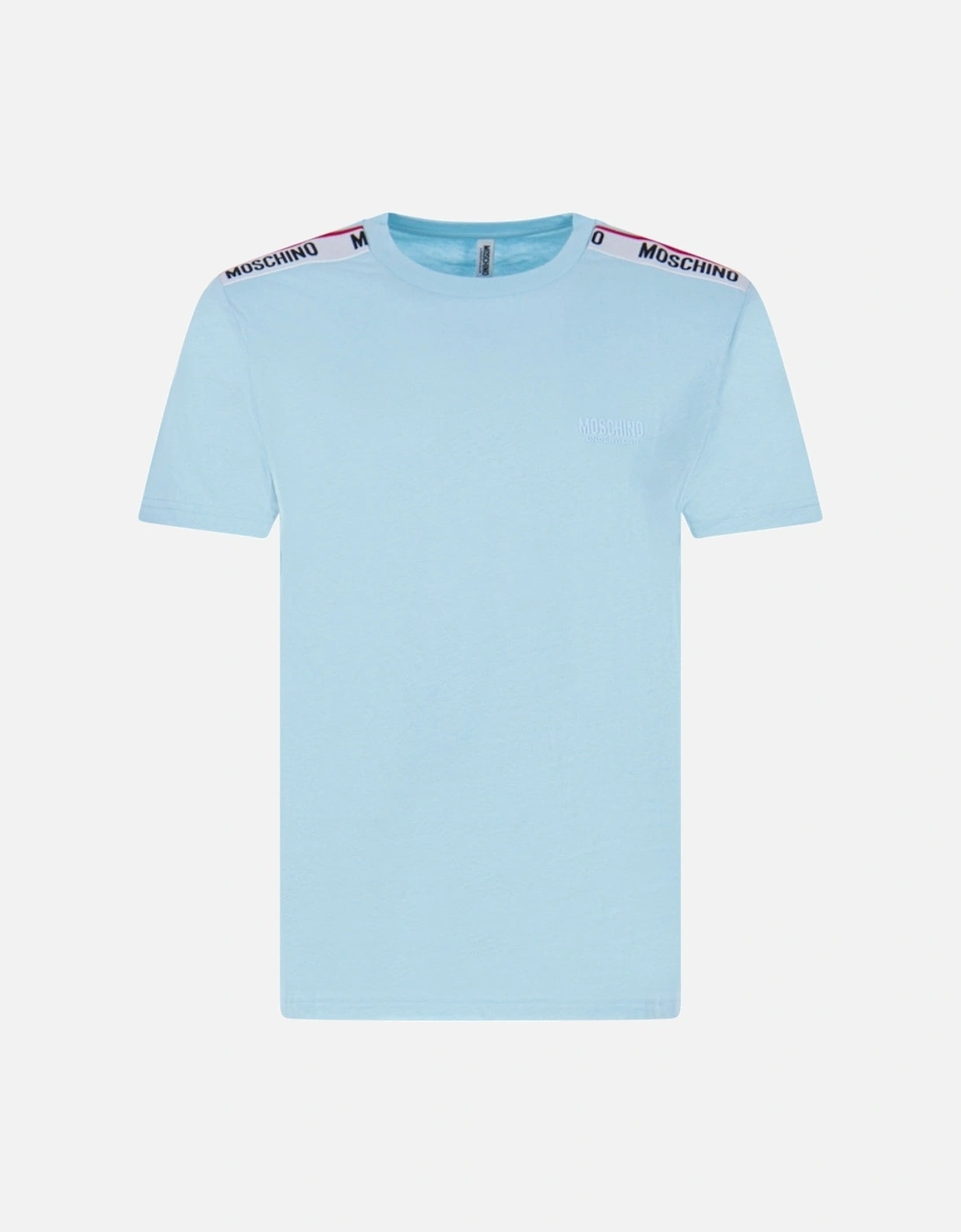 Branded Taped Shoulder Logo Light Blue T-Shirt, 4 of 3