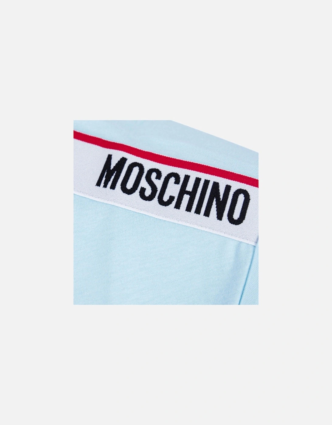 Branded Taped Shoulder Logo Light Blue T-Shirt