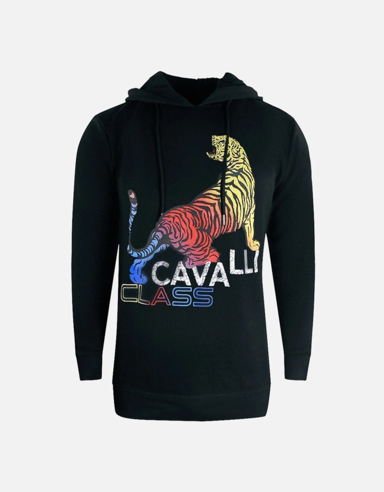 Cavalli Class Bold Tiger Logo Black Hoodie