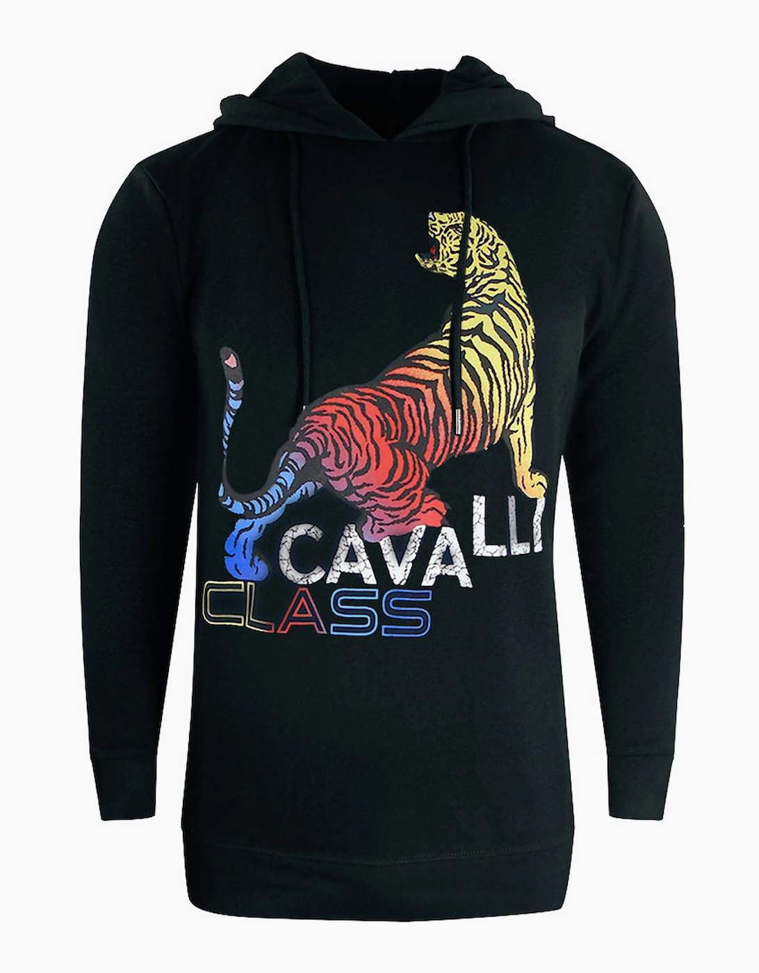 Roberto Cavalli Men's Black Cavalli Class Bold Tiger Logo Hoodie  44 Xxl