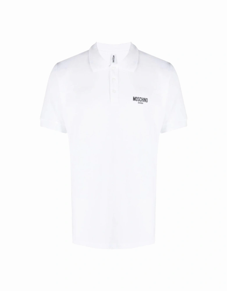 Swim Logo White Polo Shirt