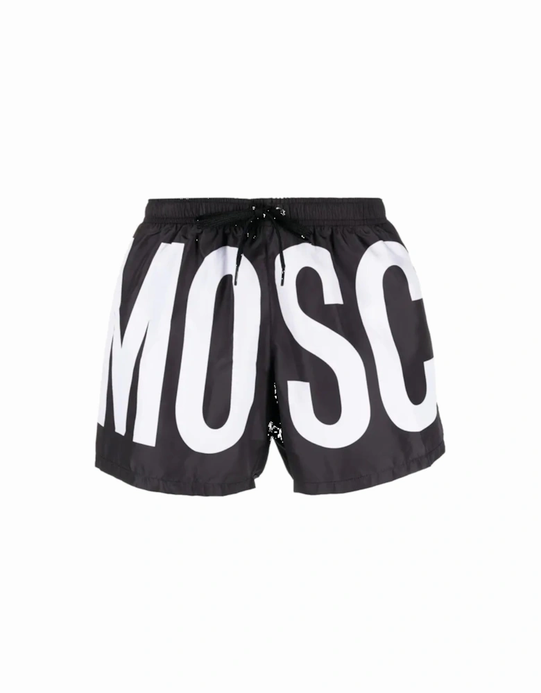 Brand Print Logo Black Short Swim Shorts