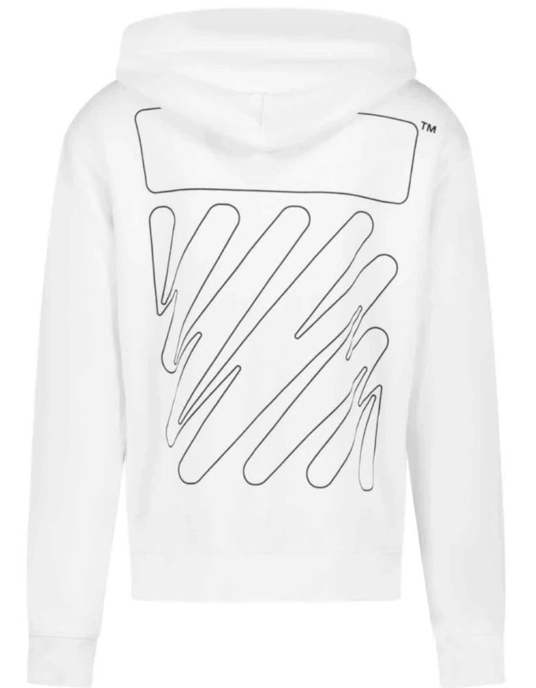 Diag Wave Outline White Hoodie