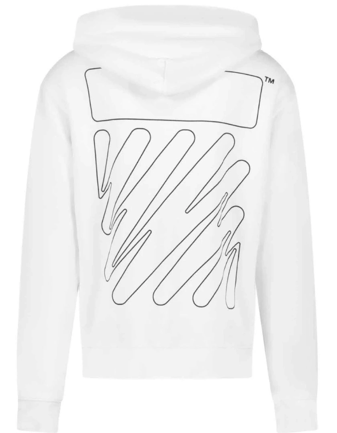 Diag Wave Outline White Hoodie