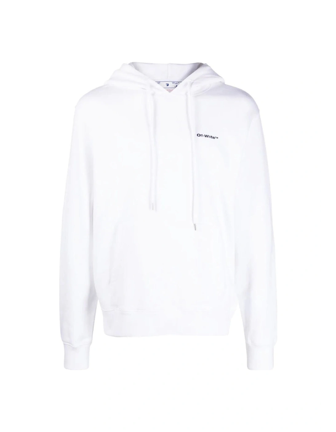 Men's Off-White Diag Wave Outline White Hoodie - Size: 44