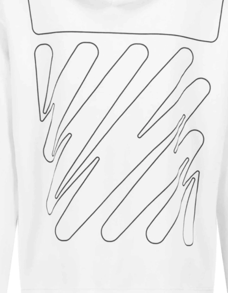 Diag Wave Outline White Hoodie