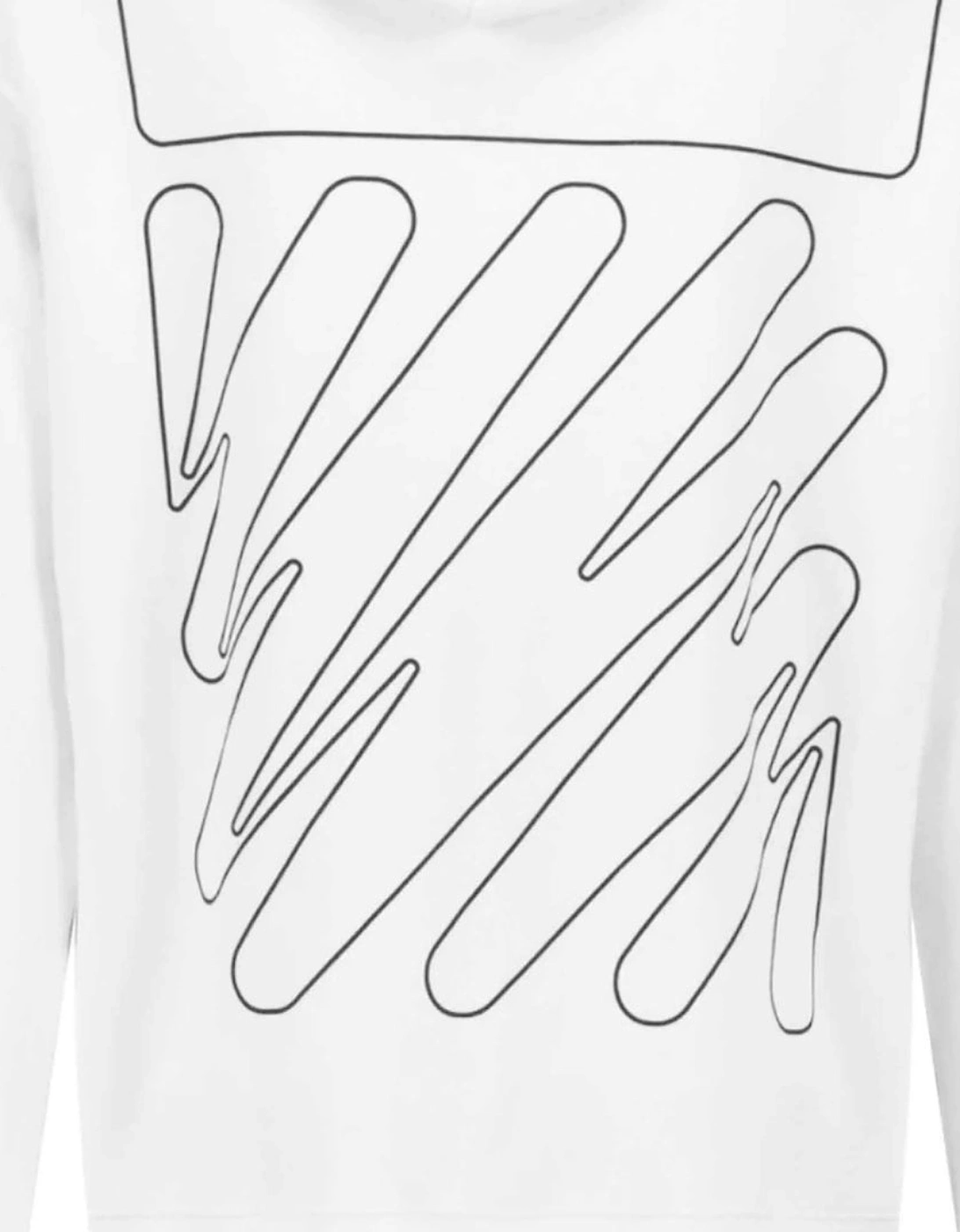 Diag Wave Outline White Hoodie