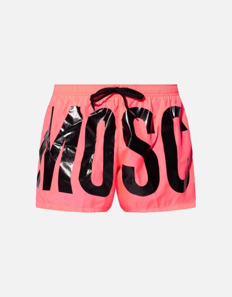 Brand Print Logo Bright Pink Short Swim Shorts