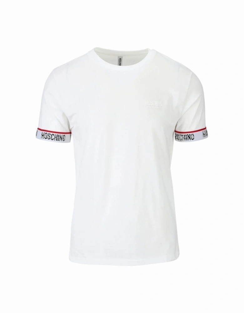 Taped Sleeve Logo White T-Shirt