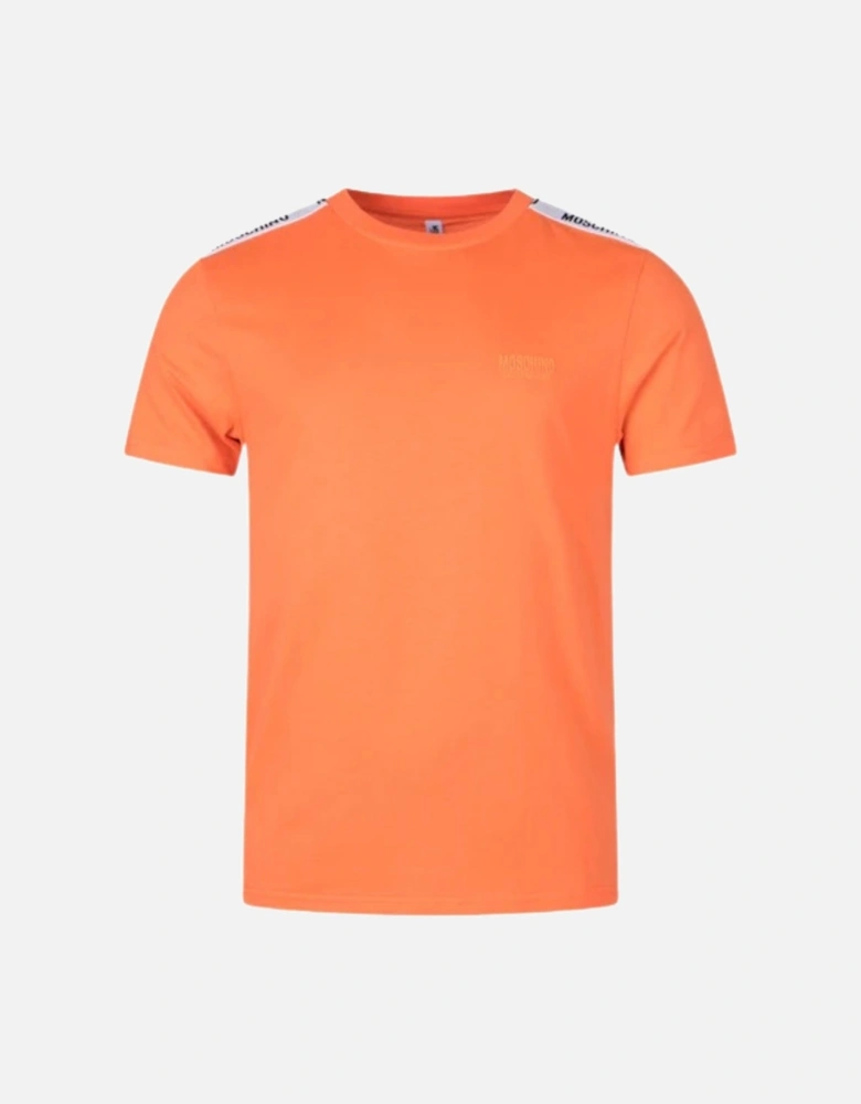 Branded Taped Shoulder Logo Orange T-Shirt