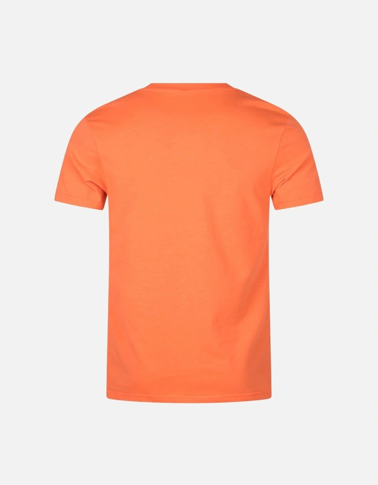 Branded Taped Shoulder Logo Orange T-Shirt