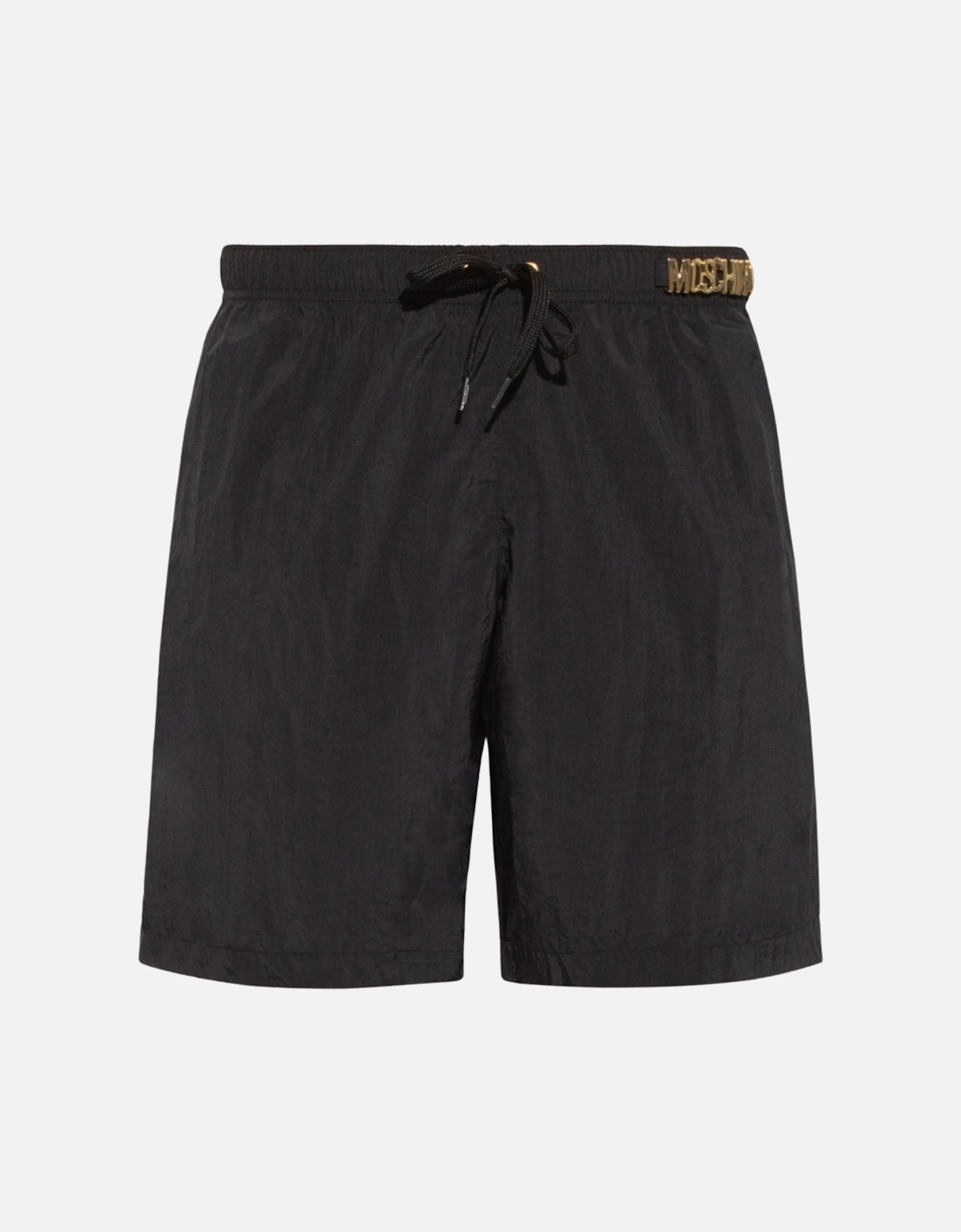 Metal Logo Black Long Swim Shorts, 3 of 2