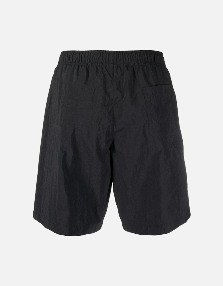 Metal Logo Black Long Swim Shorts