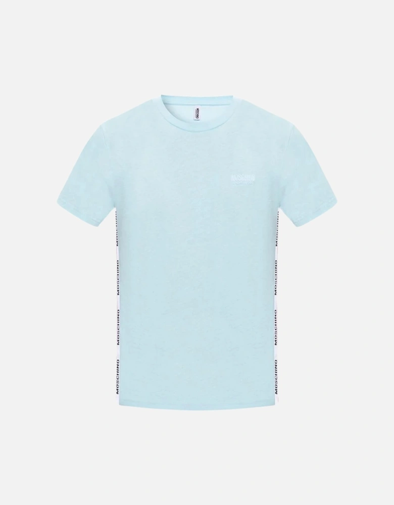 Taped Hem Logo Light Blue T-Shirt