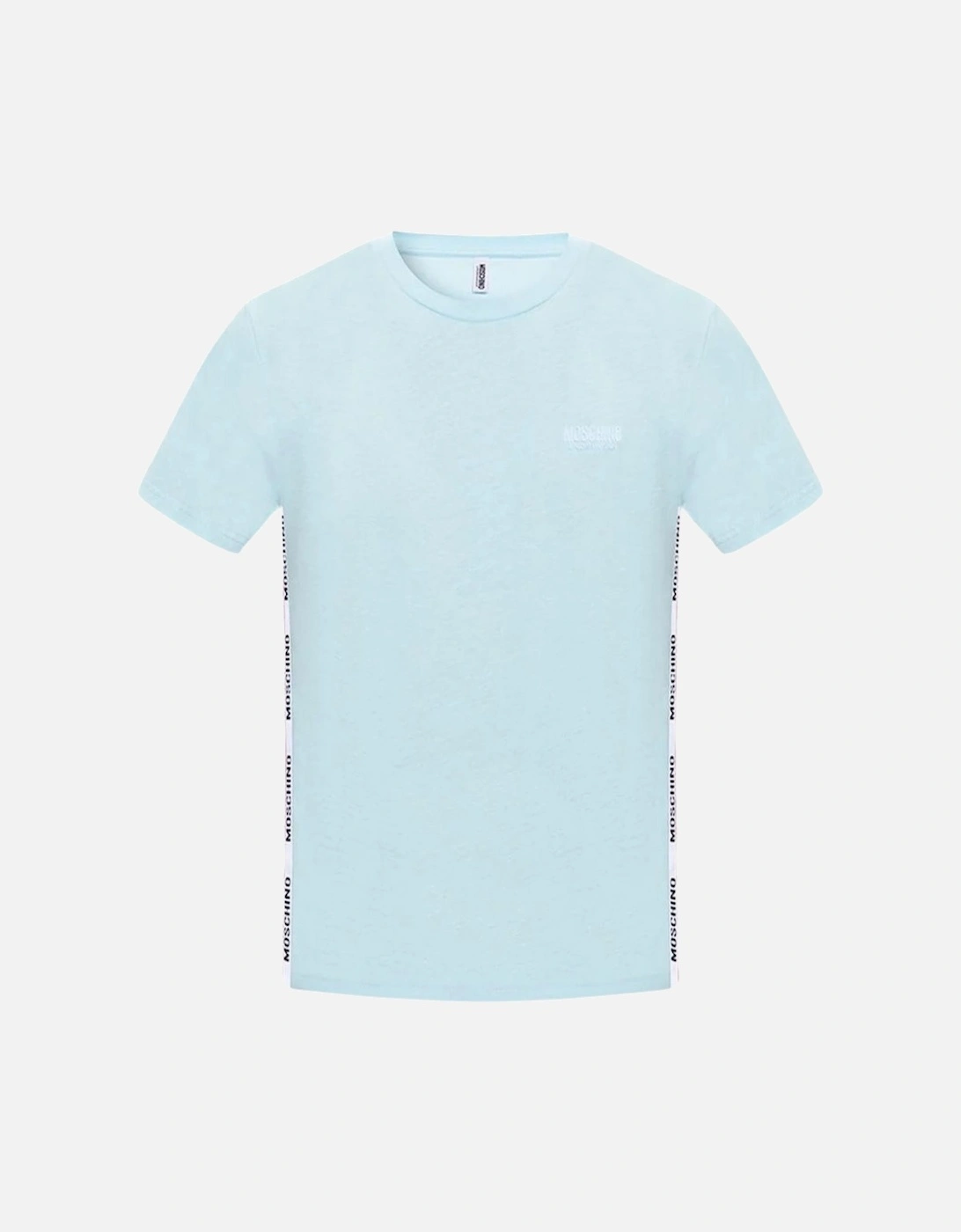 Taped Hem Logo Light Blue T-Shirt, 4 of 3