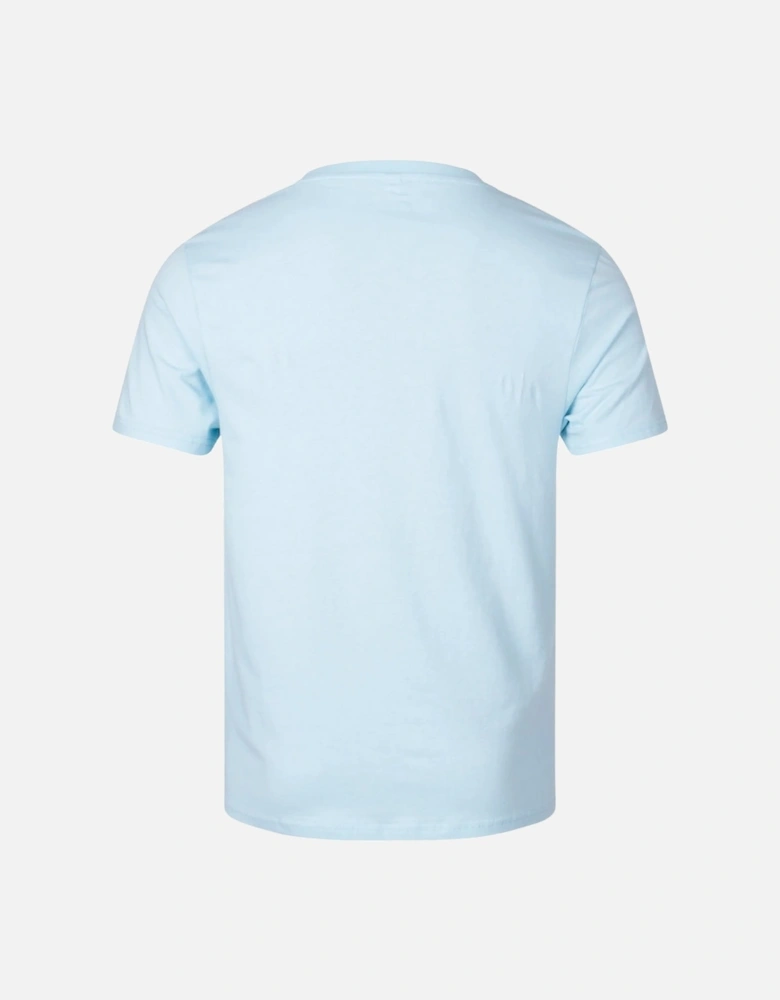 Taped Hem Logo Light Blue T-Shirt