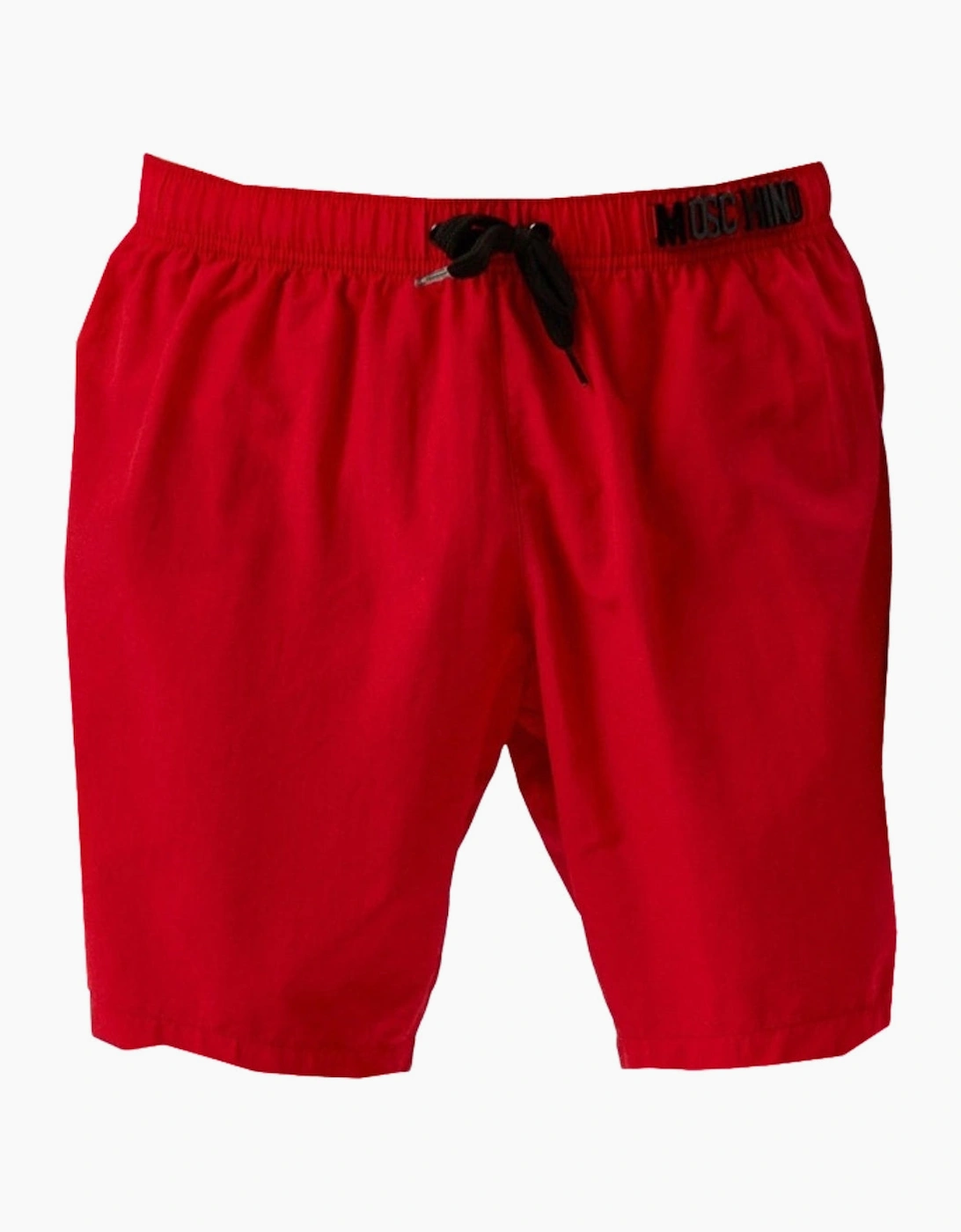 Men's Moschino Metal Logo Red Long Swim Shorts - Size: 35/34/32