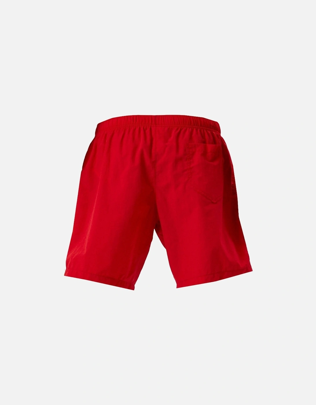 Metal Logo Red Long Swim Shorts