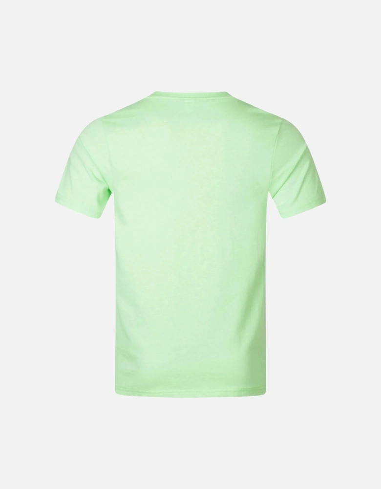 Taped Shoulder Logo Green T-Shirt